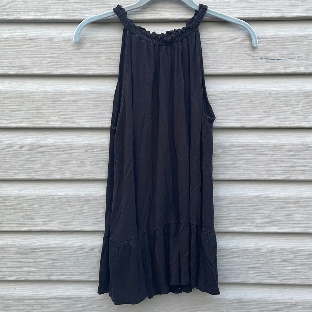 LOFT Black Halter Neck Babydoll Peplum Tank Top
